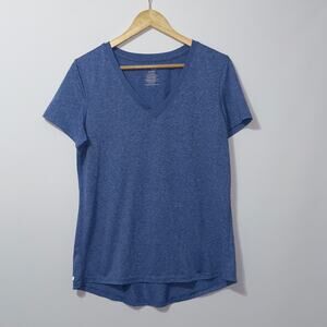 Danskin Now semi fitted blue blouse women's size large(12-14)